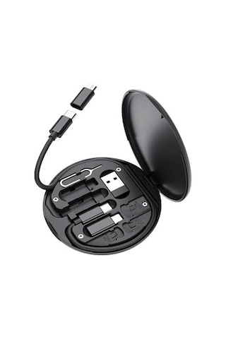 60w Destekli Kablo Kutusu Seyahat Kablo Seti 5'i 1 Arada Usb Type-c Şarj Kablosu Seti