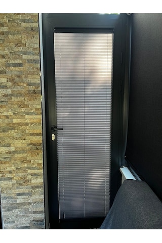 Plise Katlanır Cam Balkon Perdesi - Ofis Perdesi - Mutfak Perdesi - Salon Perdesi Antrasit Antrasit