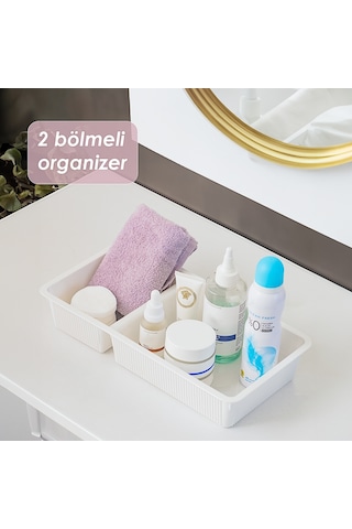 Porsima Wh-72 Çekmece İçi İki Bölmeli Çok Amaçlı Organizer Beyaz