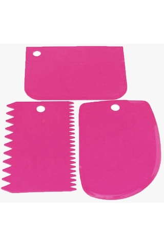 Hamur Kesici Kek Ekmek Dilimleme Pişirme Kek Bıçağı Spatula 16z Gül Kırmızı 3 Adet/Takım