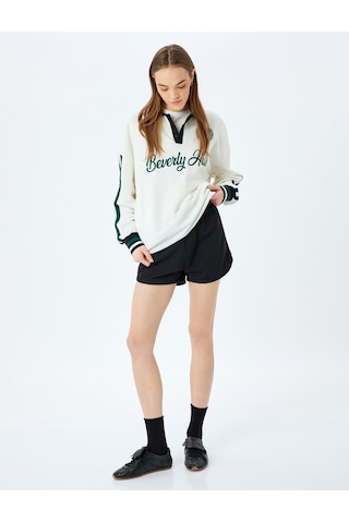 Koton Beli Bağcıklı Oversize Mini Şort Siyah 5sal40034ık Siyah