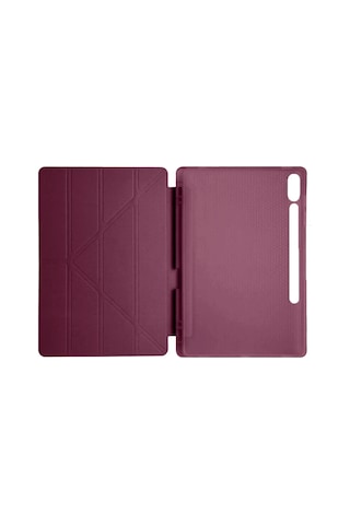 Uray Store Samsung Galaxy Uyumlu X510 Tab S9 Fe 11 Kılıf Kalemlikli Mars Tablet Kılıfı - Mürdüm Arka Kapak