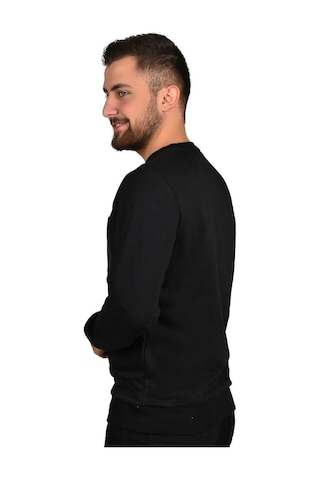 Manta 5323 Cep Baskılı Sweatshirt-25663-siyah Siyah
