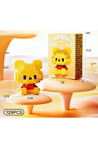 Bricks Premium Seri Yeni Stil Winnie The Pooh Ve Piglet 2'li Set 3d Yapboz Puzzle Yapı Blokları Hobi