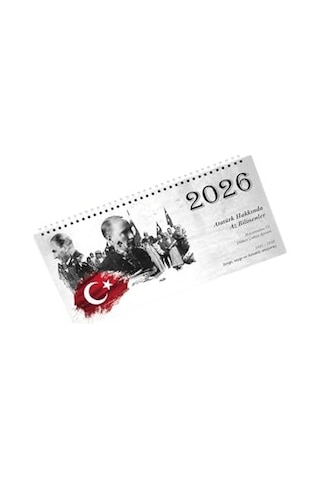 2026 Atatürk Haftalık Masa Takvimi Masa Sümeni Büyük Boy 33x16 Cm 165-Koyu Yeşil
