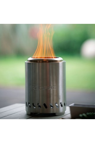 Redfire Volcano Dumansız Masaüstü Ateş Çukuru Silver - Medium Portatif Şömine Balkon & Teras Sobas