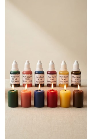 6 X 30 Ml Sıvı Mum Boyası Çok Renkli