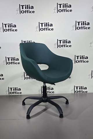 Monaco Çalışma Kesim Kuaför Koltuğu Yonca Sabit Siyah Ayak Koyu Yeşil