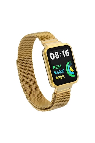 Xiaomi Redmi Watch 2 Lite Uyumlu Krd-58 Metal Mkst Kordon-rose Gold
