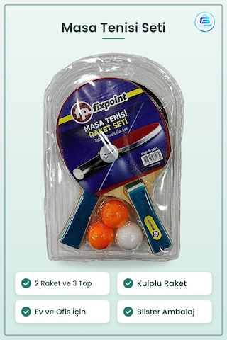 Masa Tenisi Seti 2 Raket 3 Top Kulplu Raketli Pinpon Oyun Ev Ofis