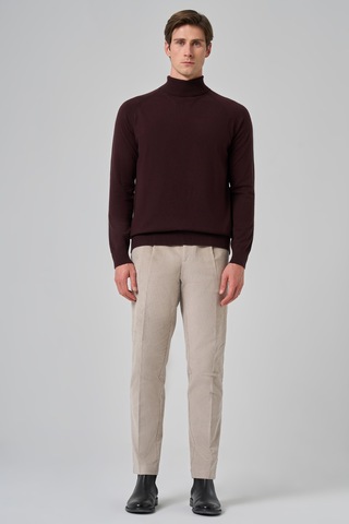 Morven Erkek Mürdüm Trend Core Spun Balıkçı Yaka Dynamic Fit Rahat Kesim Triko 26kc017010370 Mürdüm Mürdüm