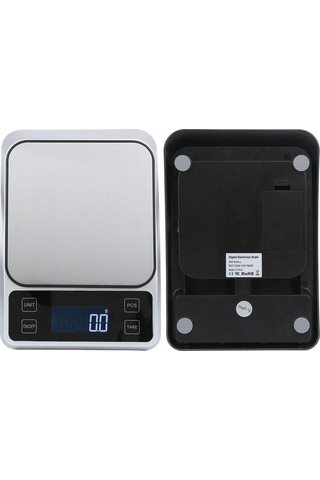 Ulzyvf Jms Paslanmaz Çelik Dijital Mutfak Terazisi 50cm 2kg Yüklenekli Gümüş