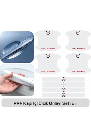 Üniversal Toyota Corolla Araçları İçin Uyumlu Kapı İçi Çizik Önleyi Seti 8'li