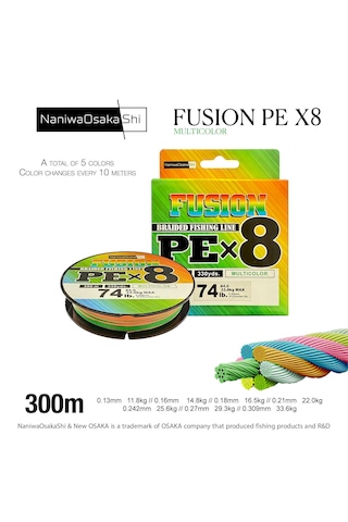Nanıwaosakashı Fusıon 8x 300mt Multıcolor 0,18mm