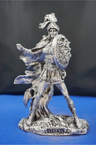 Athena Savaş Tanrıçası 26 Cm Mitolojik Heykel, Ev Dekor Ve Hediyelik Biblo Gümüş