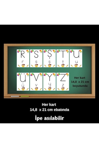 İlkokul Alfabe Kartları 03 Asılabilir