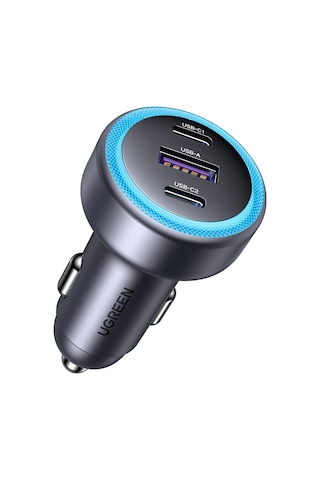 Ugreen 30w 3 Portlu Araç İçi Şarj Cihazı Çakmaklık Adaptörü, 45843