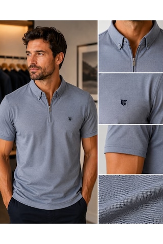 Craft Kagi Fermuarlı Polo Yaka Tişört Lacivert
