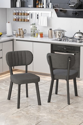 Parla 70x110cm Atlantik Mutfak Masası, Mutfak Masası Takımı, Yemek Masası, 4 Antrasit Sandalye Antrasit