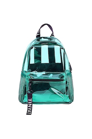 Sones Tınyat T9051 Bayanlar Jöle Çanta Su Geçirmez Pvc Şeffaf Sırt Çantası Yeşil