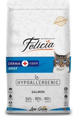 Felicia Derma Care Somonlu Düşük Tahıllı Yetişkin Kedi Maması 2 KG