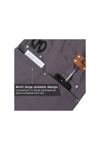 Şef Önlüğü, Erkekler Kadınlar İçin Ayarlanabilir Askılı Çapraz Sırtlı Önlük Gri, Diğer