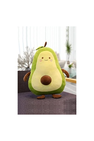 Avokado Temalı Peluş Yastık, Pofuduk Ve Rahat 35 x 35