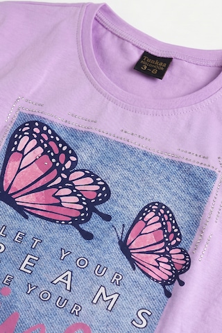Joy Kids Kız Çocuk Kot Şortlu Günlük Trend Takım 3-10yaş Lila Açık Lila