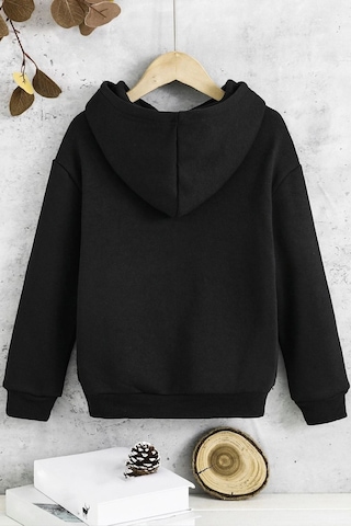 Uyguntarz Çocuk Butterfly Baskılı Sweatshirt Siyah