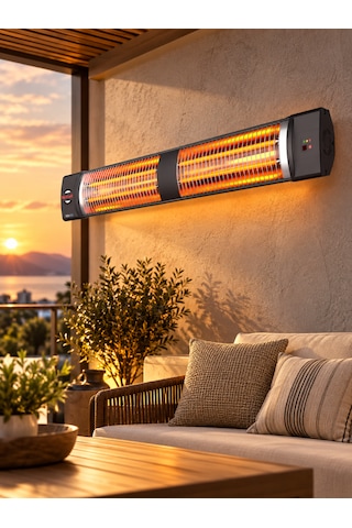 Square 2800 Watt 2 Kademeli Infrared Uzaktan Kumandalı Duvar Tipi Isıtıcı