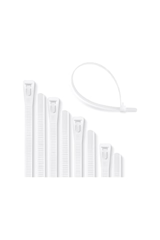 Tekrar Kullanımlık Kablo Bağı 7.5x370 Beyaz 100 Adet