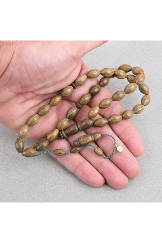 Plesenk Ağacı Halkalı İmame Beyzi Kesim 8x13mm Tesbih Kahverengi