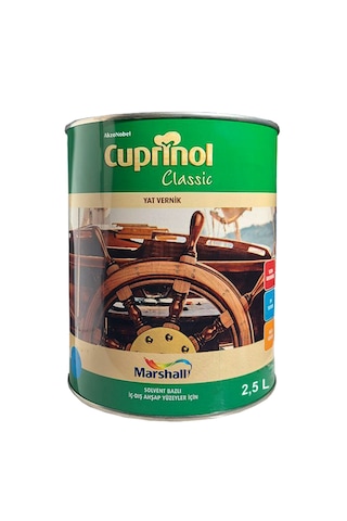 Marshall Cuprinol Classic Yat Vernik Ahşap Verniği Parlak 2,5 Lt.