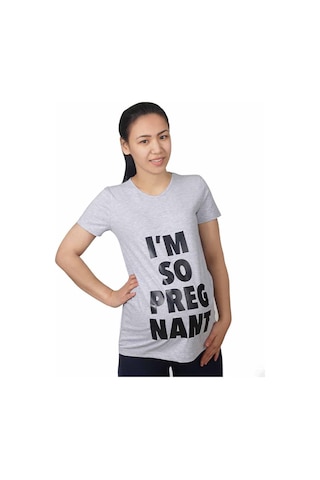 Mummy's Baby Hamile Tişört Pregnant Gri