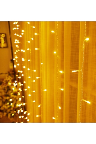 Perde Led 10 Sarkık - 3x1,85 Metre Led 8 Farklı Mod Ayarı Yılbaşı Ve Parti - Eklenebilir Fiş Günışığı