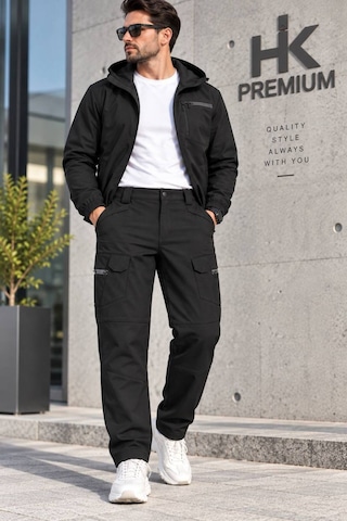 Hk Premium Erkek Haki Softshell Su Geçirmez Taktik Kargo Pantolon Moto Kurye & Outdoor Siyah