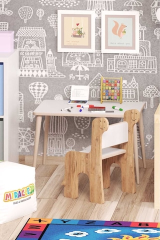 Miracle 3d Çocuk Oyun Etkinlik Çalışma Masası Ve Sırt Dayamalı Sandalye Aktivite Masası 1667553238 Beyaz