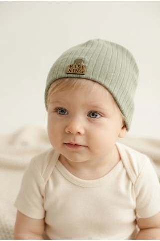 Organik Pamuklu, Yumuşak Dokulu, Ribanalı Düz Model 3 Lü Set Unisex Bebek Şapkası Mor-fuşya-gri