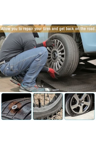 Mufunye 32 Parça Lastik Tamir Kiti, Pro Tools Plus Kendiliğinden Vulkanizasyon Yapan İçsiz Uçlar, Matkap Uçlu Lastik Tamir Kiti, Araba Lastiği Delinmesi İçin Lastik Tamir Kiti