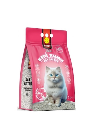 Happy Topaklanan Bentonit Bebek Pudralı Kedi Kumu 5 L