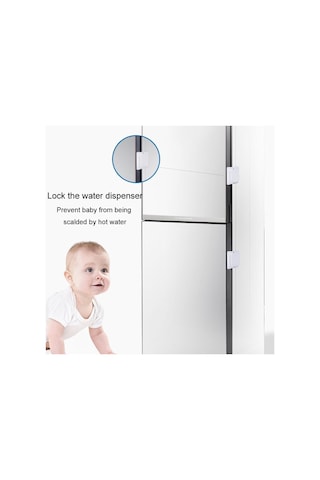 Sones Çok İşlevli Bebek Sıkışma Önleyici Kapı Mandalı Çekmece Buzdolabı Çocuk Güvenlik Kilidi Beyaz