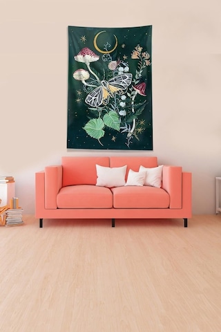 Pelangi Multirenk Mushroom Mantar Leke Tutmaz Kadife Kumaş Duvar Örtüsü Duvar Halısı Tapestry Dwll373, 70 X 100 Çok Renkli