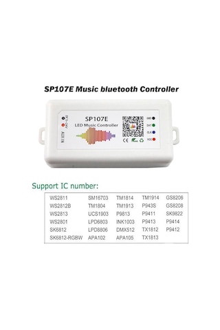 Sp107E Bluetooth Ws2812 Adreslenebilir Led Kontrol Kartı