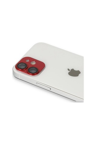 Apple iPhone Uyumlu, 11 Pers Alüminyum Kamera Lens - Kırmızı Metalik