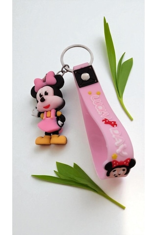 2 Li Sevimli Karakter Anahtarlık Seti Mickey & Minnie, Silikon Askı Ve Çanta Aksesuar