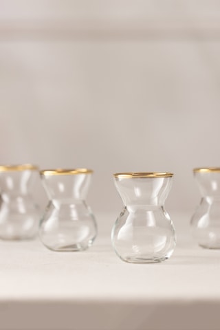 Rakle Astoria Gold 6'lı Çay Bardağı Seti 140 Cc Renkli