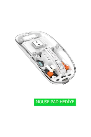 Apple Uyumlu iPad 10.nesil 10.9" 2022 Şeffaf Tasarım Sessiz Kablosuz Mouse Diğer