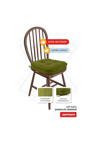 Xpermate Sandalye Minderi 4'lü Set 42x42x8 Cm Kalın Çift Kat Pofidik Minder Yıkanabilir Fermuarlı Su Ve Yağ İtici Diğer