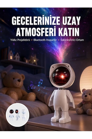 Hepsi 180 Derece Dönebilen Astronot Masa Ve Gece Lambası Projektör Yeni Nesil Najmaddin