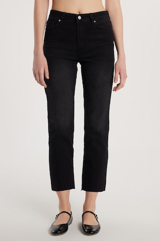 Tudors Kadın Regular Fit Cepli Geniş Paça Füme Jean Kot Pantolon-33899 Füme